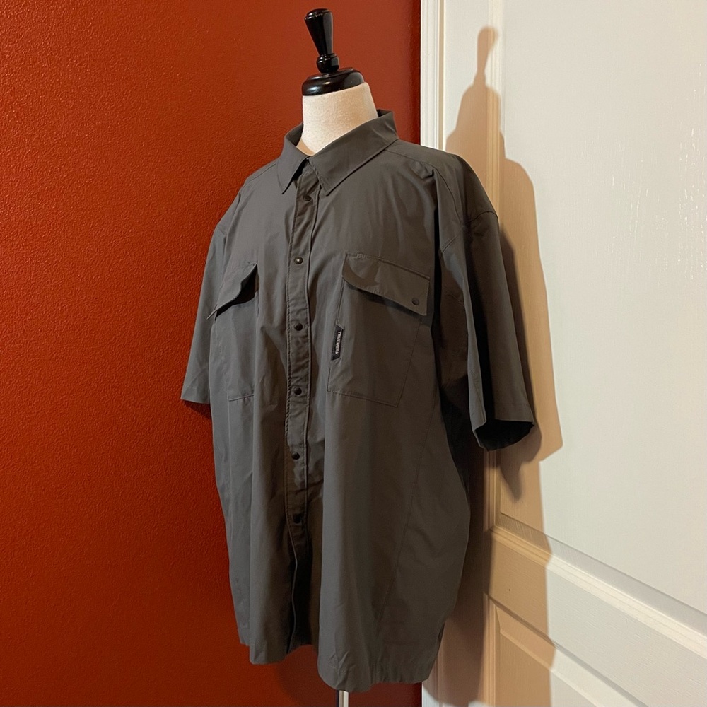 Truewerk Men’s The LS Cloud Shirt Gray Fast Drying UPF Work Snap Button‎ Shirt